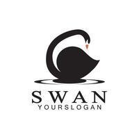 Swan logo icon design template- vector illustration