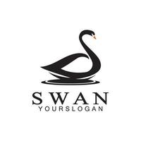 Swan logo icon design template- vector illustration