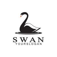 Swan logo icon design template- vector illustration