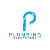 Letter P plumbing logo icon design vector