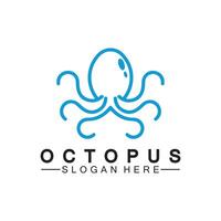 Octopus simple modern line art logo design-vector illustration vector