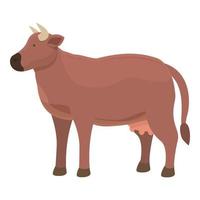 Cow eat grass icon cartoon vector. Farm animal vector