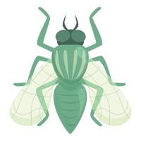 Green tsetse fly icon cartoon vector. Africa insect vector