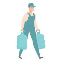 Carry man icon cartoon vector. Water service vector