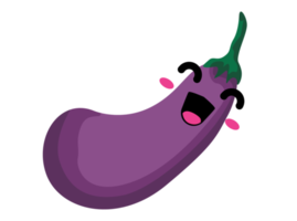 Cute Eggplant Cartoon Character png