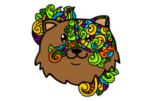 mignonne chien tête avec coloré ornements png