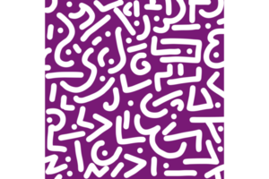 Hand draw White geometric memphis pattern on Purple background png