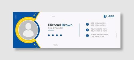 Corporate business professional modern email signature template or email footer and personal social media cover template design creative layout vector