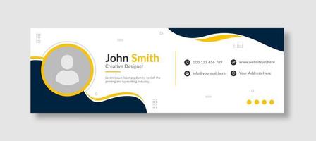 Corporate business professional modern email signature template or email footer and personal social media cover template design creative layout vector