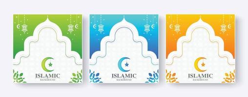 collection of colorful ramadan kareem backgrounds vector