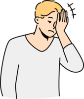 Frustrated man make face palm gesture png