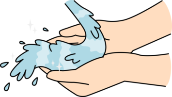 persona manos con limpiar agua png