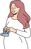 sorridente incinta donna con bambino scarpe png