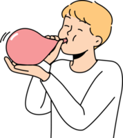 Boy blowing air balloon png