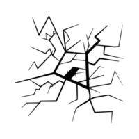 doodle crack wall, crack illustration vector