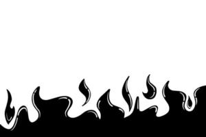 Fire vector, black flame isolated on white background. vector
