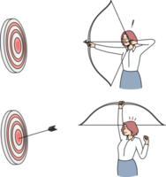 Businesswoman with bow and arrow png