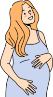 Happy woman excited with pregnancy png