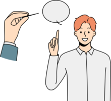 Huge hand puncture speech bubble png