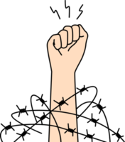 Hand with clenched fist fighting for freedom png