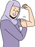 sorridente mulher dentro hijab mostrar poder png