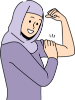 sonriente mujer en hijab espectáculo poder png