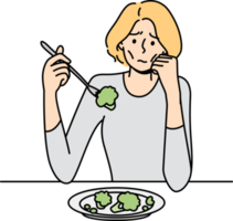 anoréxico mujer dificil comiendo comida png