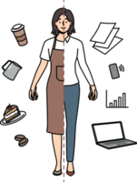 Smiling woman with different occupations png