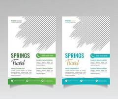 Travel flyer template or Explore The World Vacation holiday brochure Flyer and travel agency flyer Pro Vector