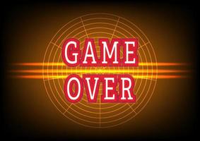 Text game over neon signs light digital networking electric letters abstract background wallpaper art vector illustration