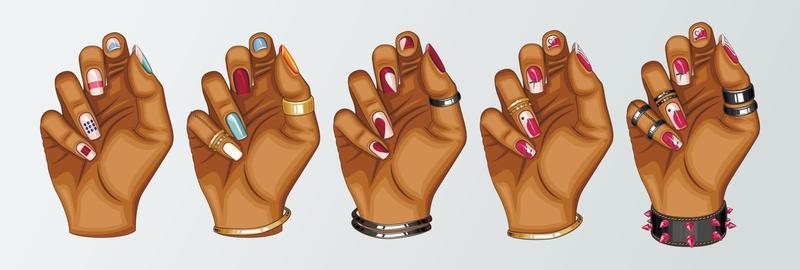 Female Hand with Beautiful Manicure and Rings