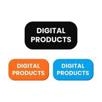 digital productos servicios botón icono etiqueta firmar diseño vector