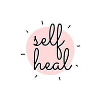 Self heal motivation text icon label design vector