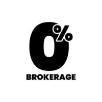 Zero Brokerage Stocks Mutual Funds Text Design Vector