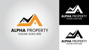 alfa propiedad vector logo diseño modelo