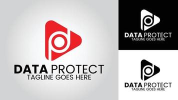datos proteger negocio vector logo modelo