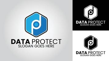 datos proteger negocio vector logo diseño