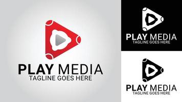 jugar medios de comunicación negocio vector logo modelo