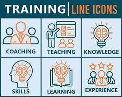 Training banner web icon vector illustration concept for education with icon of coaching, teaching, knowledge, development, learning, experience, and skills