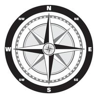 Modern wind rose compass for your map vector