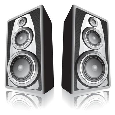 Two speakers isolated on white background
