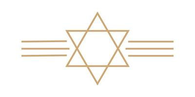 Beige outline image of the Star of David. The Star of David is a symbol commonly associated with Jewish identity and Judaism. Vector illustration.