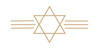 Beige outline image of the Star of David. The Star of David is a symbol commonly associated with Jewish identity and Judaism. Vector illustration.