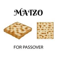 Matzo bread, an important symbol of the Jewish holiday of Passover, representing the haste and exodus of the Israelites from Egypt. Unleavened bread design. Vector. vector