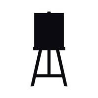 Flat vector painting tools in childish style. Hand drawn art supplies, easel with canvas