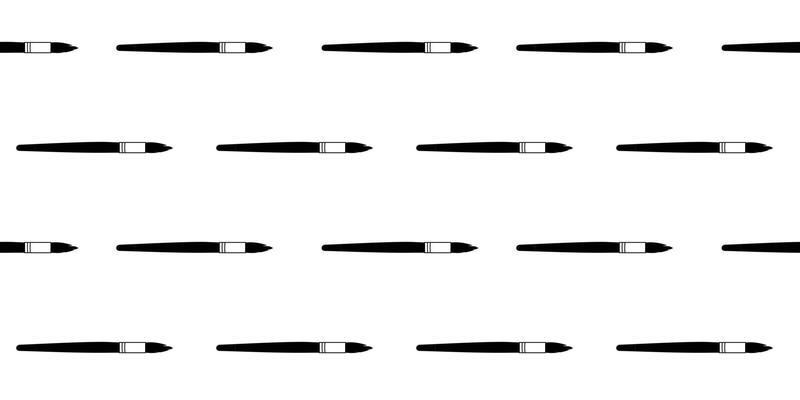 Vector flat hand drawn seamless pattern with natural or synthetic brushes