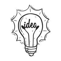 Light bulb hand drawing with idea text vector