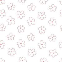 seamless pattern with cartoon flowers. colorful vector, hand drawing. design for fabric, print, textile, wrapper vector