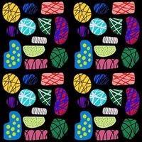 Seamless pattern with abstract colorful texture shape on black background vector