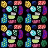 Seamless pattern with abstract colorful texture shape on black background vector